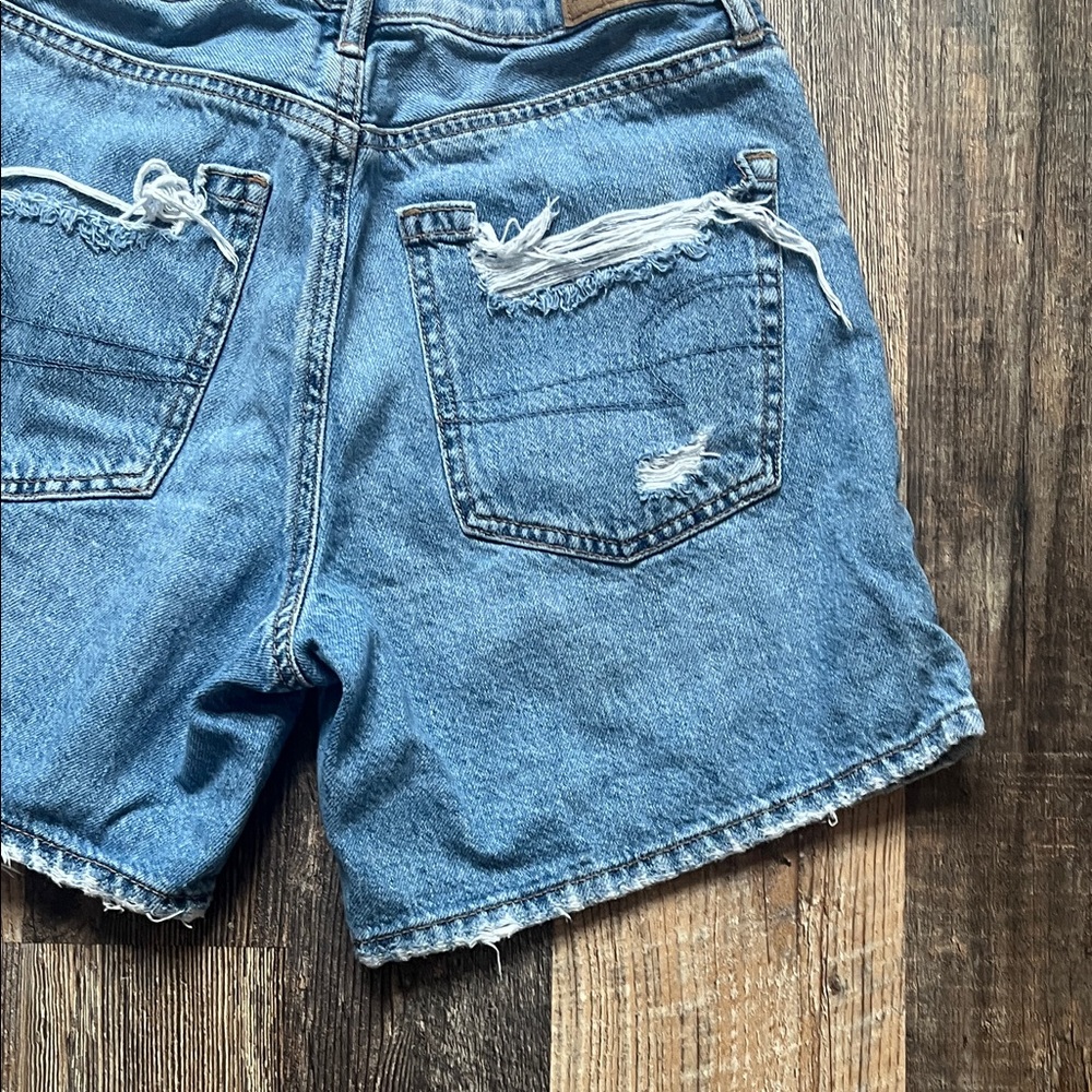 American Eagle Outfitters Blue Distressed Jean Shorts - Picture 11 of 11